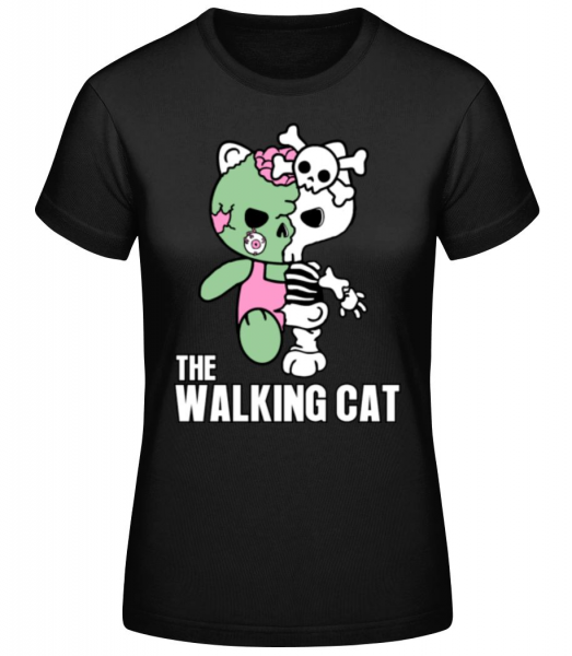 The Walking Cat - Women's Basic T-Shirt - Black - Front