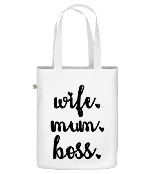 Motif Wife Mum Boss - Organic tote bag - White - Front