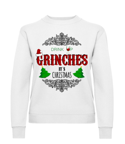 Drink up Grinches - Frauen Pullover - Weiß - Vorne