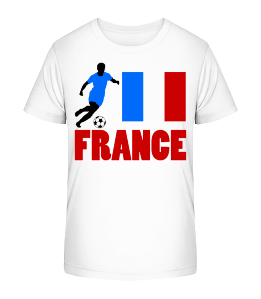 Frankreich Fahne Fußballspieler - Kinder Bio T-Shirt Stanley Stella - Weiß - Vorne