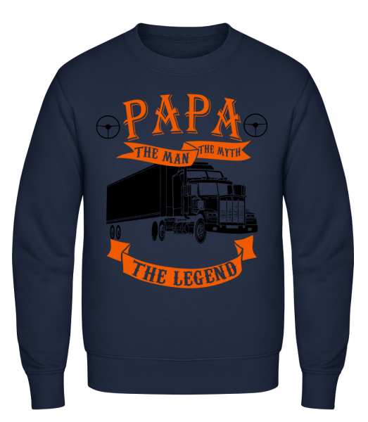 Papa The Legend - Männer Pullover - Marine - Vorn