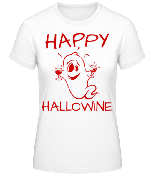 Happy Halloween Ghost - Frauen Basic T-Shirt - Weiß - Vorne