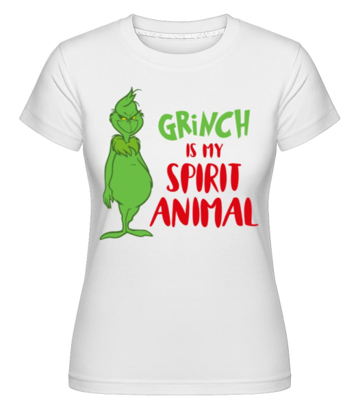 Grinch Is My Spirit Animal -  Shirtinator Women's T-Shirt - White - Front