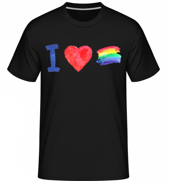 I Love Rainbows - Shirtinator Männer T-Shirt - Schwarz - Vorn