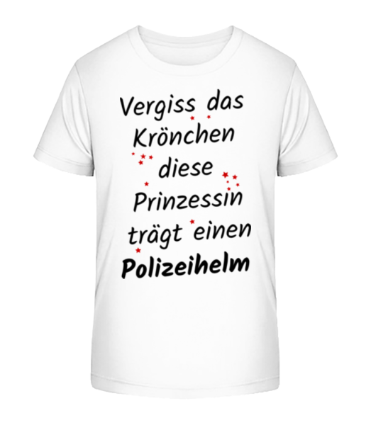 Prinzessin Trägt Polizeihelm - Kinder Bio T-Shirt Stanley Stella - Weiß - Vorne
