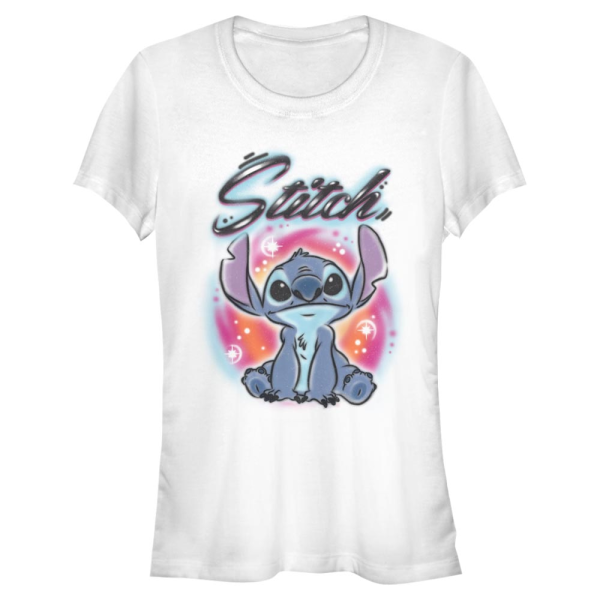 Disney Classics - Lilo & Stitch - Stitch Airbrush - Frauen T-Shirt - Weiß - Vorne
