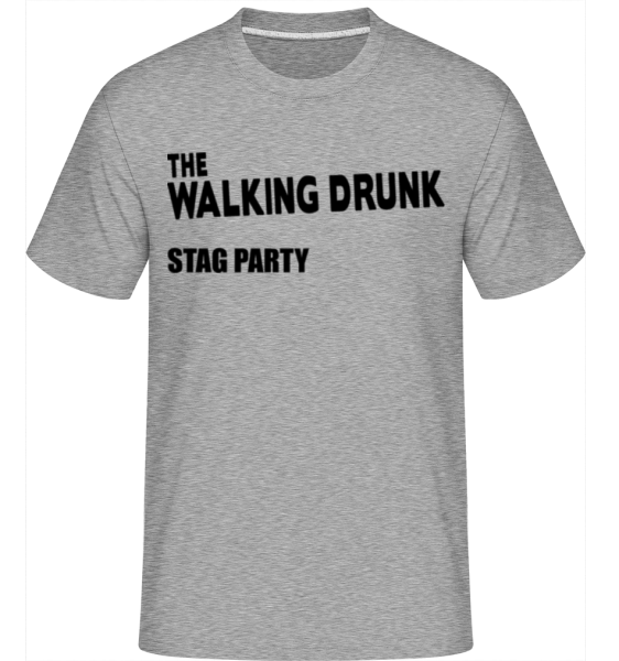 Stag Party The Walking Drunk - Shirtinator Männer T-Shirt - Grau meliert - Vorne