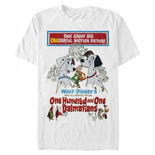 Disney Classics - 101 Dalmatians - Dog Vintage Poster - Men's T-Shirt - White - Front