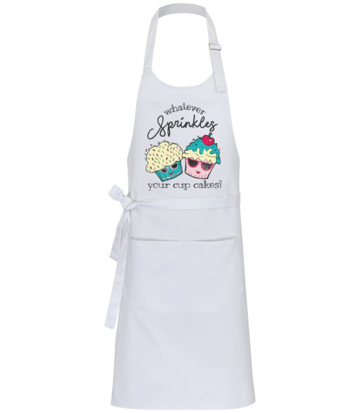 Whatever Sprinkles Your Cup Cakes - Professional Apron - White - Front