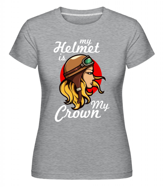 My Helmet Is My Crown - Shirtinator Frauen T-Shirt - Grau meliert - Vorn