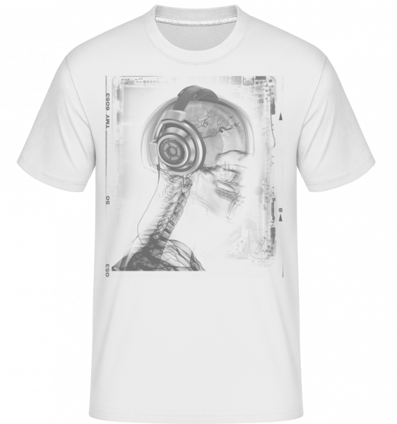 Skelett Musik - Shirtinator Männer T-Shirt - Weiß - Vorn
