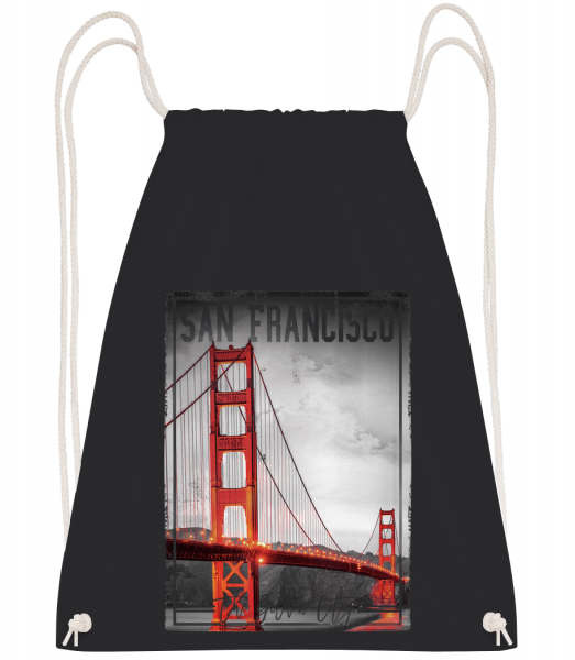 San Francisco Golden City - Drawstring Backpack - Black - Vorn