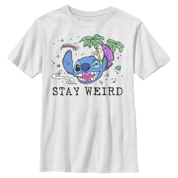 Disney - Lilo & Stitch - Stitch Trippy - Kinder T-Shirt - Weiß - Vorne