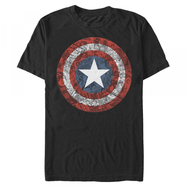 Marvel - Avengers - Captain America ComicBook Shield - Men's T-Shirt - Black - Front