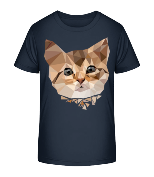 Polygon Katze - Kinder Bio T-Shirt Stanley Stella - Marine - Vorne