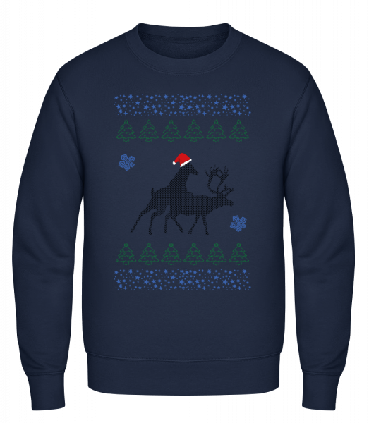 Reindeer Party - Men's Sweatshirt - Navy - Front