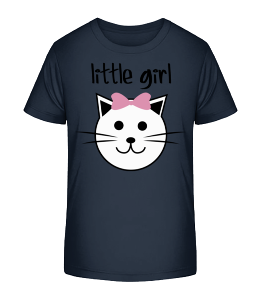 Little Girl - Katze - Kinder Bio T-Shirt Stanley Stella - Marine - Vorne
