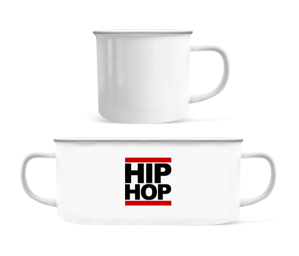 Hip Hop Logo - Emaille-Tasse - Weiß - Vorne