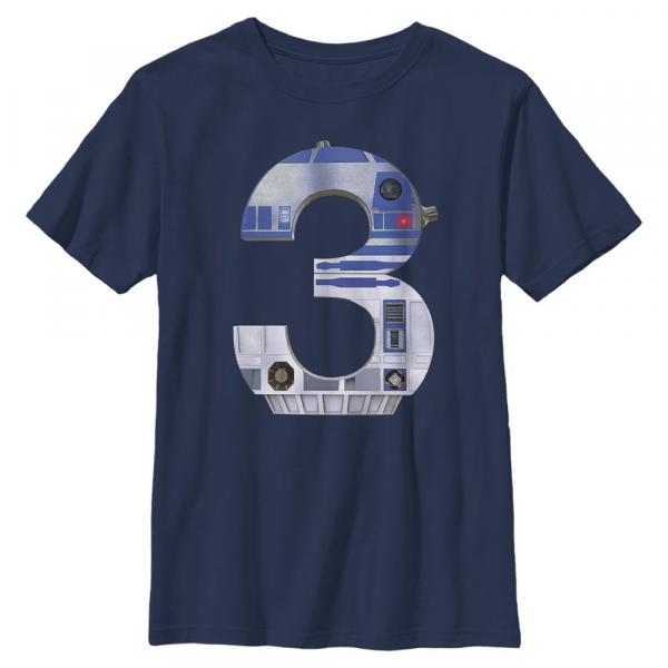 Star Wars - R2-D2 Metal Three - Geburtstag - Kinder T-Shirt - Marine - Vorne