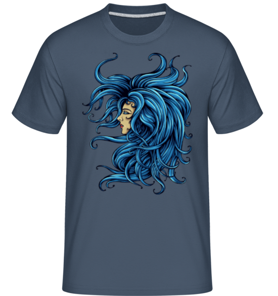 Lady In The Blue - Shirtinator Männer T-Shirt - Denim - Vorne