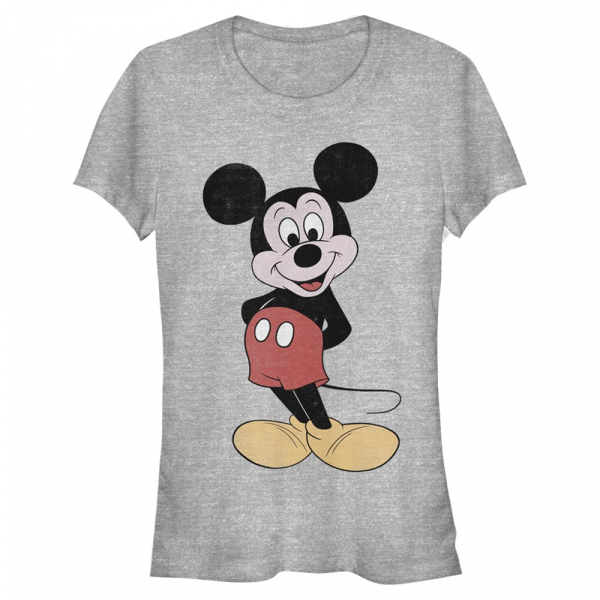 Disney - Micky Maus - Mickey Mouse 80s Mickey - Frauen T-Shirt - Grau meliert - Vorne