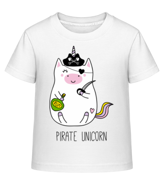 Pirate Unicorn - Kinder Shirtinator T-Shirt - Weiß - Vorne