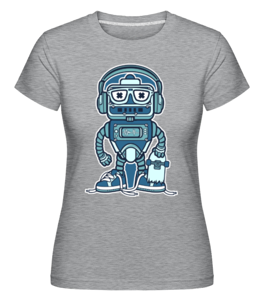 Robot Skater - Shirtinator Frauen T-Shirt - Grau meliert - Vorne