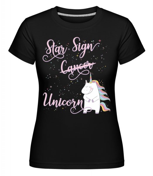 Star Sign Unicorn Cancer - Shirtinator Frauen T-Shirt - Schwarz - Vorn
