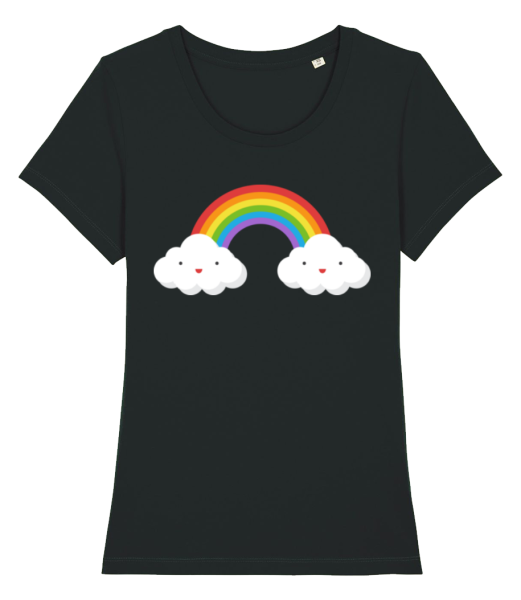 Glückliche Regenbogen - Frauen Bio T-Shirt Stanley Stella - Schwarz - Vorne