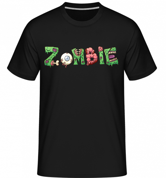 Zombie Schrift - Shirtinator Männer T-Shirt - Schwarz - Vorn