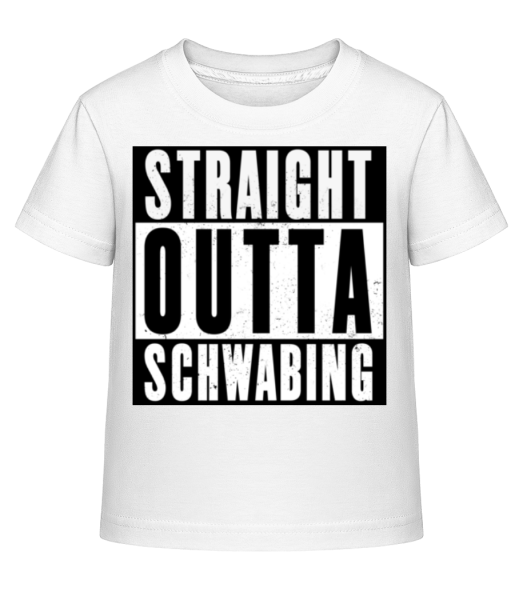Straight Outta Schwabing - Kinder Shirtinator T-Shirt - Weiß - Vorne