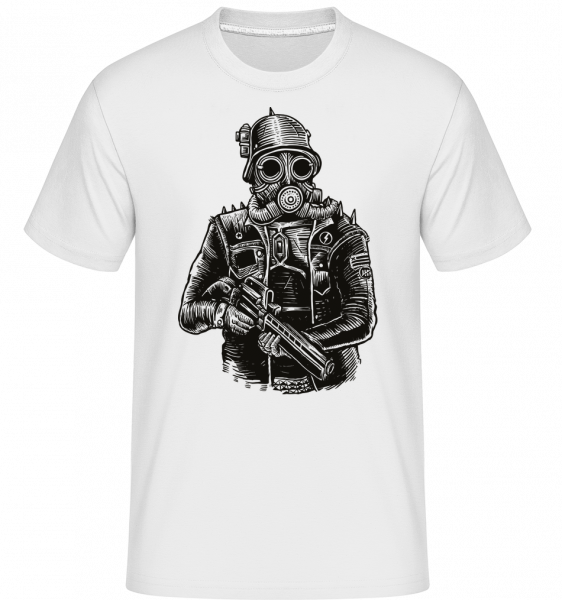 Steampunk Soldier -  Shirtinator Men's T-Shirt - White - Front
