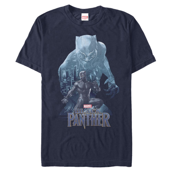 Marvel - Avengers - Black Panther Blue Panther - Männer T-Shirt - Marine - Vorne