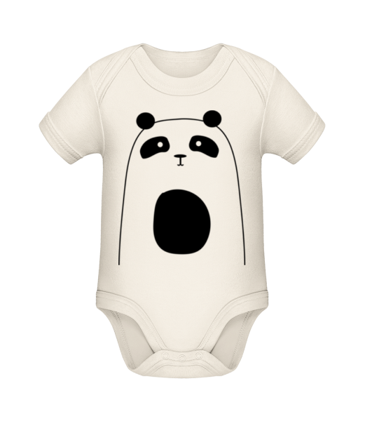 Putziger Panda - Baby Bio Strampler - Creme - Vorne