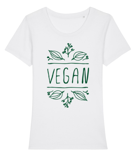 Vegan Zeichen - Frauen Bio T-Shirt Stanley Stella - Weiß - Vorne