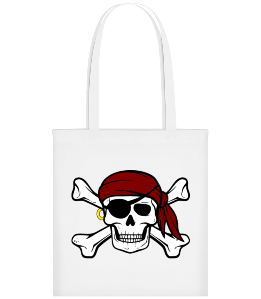 Piraten Totenkopf - Stofftasche - Weiß - Vorne