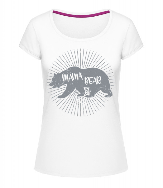 Mama Bear - Frauen T-Shirt U-Ausschnitt - Weiß - Vorn