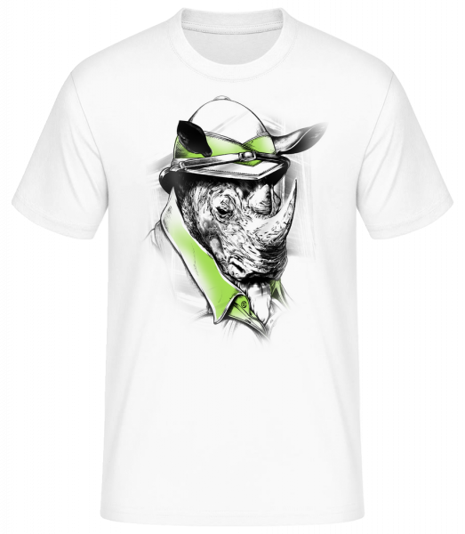 Safari Nashorn - Männer Basic T-Shirt - Weiß - Vorn