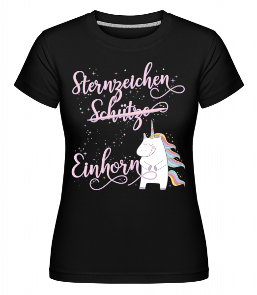 Sternzeichen Einhorn Schütze - Shirtinator Frauen T-Shirt - Schwarz - Vorn