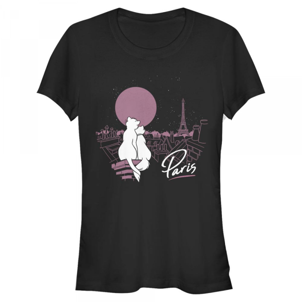 Disney - The Aristocats - Duchess & Thomas Together In Paris - Women's T-Shirt - Black - Front