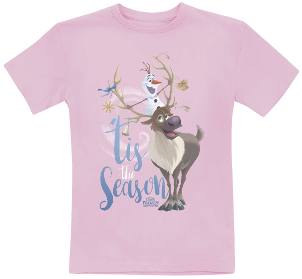 Disney - Eiskönigin - Olaf & Sven Olaf Season - Kinder T-Shirt - Rosa - Vorne