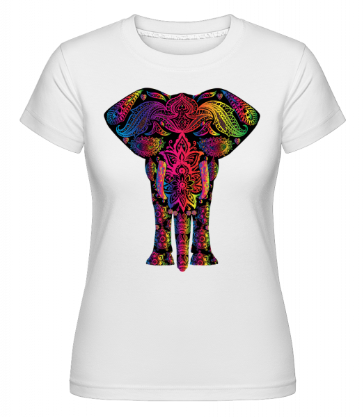 Colorful Elephant -  Shirtinator Women's T-Shirt - White - Vorn