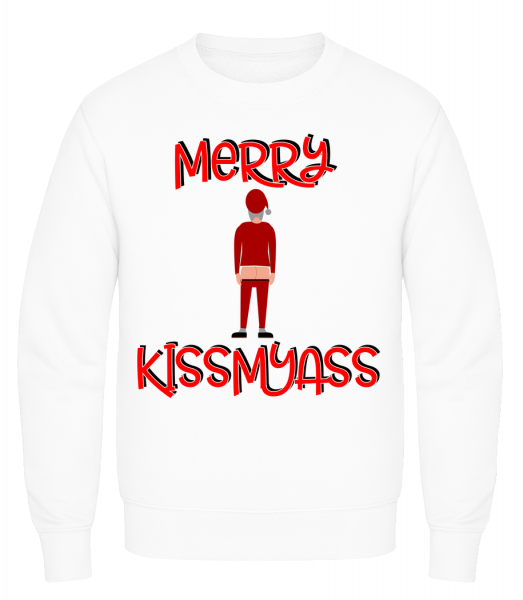 Merry Kissmyass - Men's Sweatshirt AWDis - White - Front