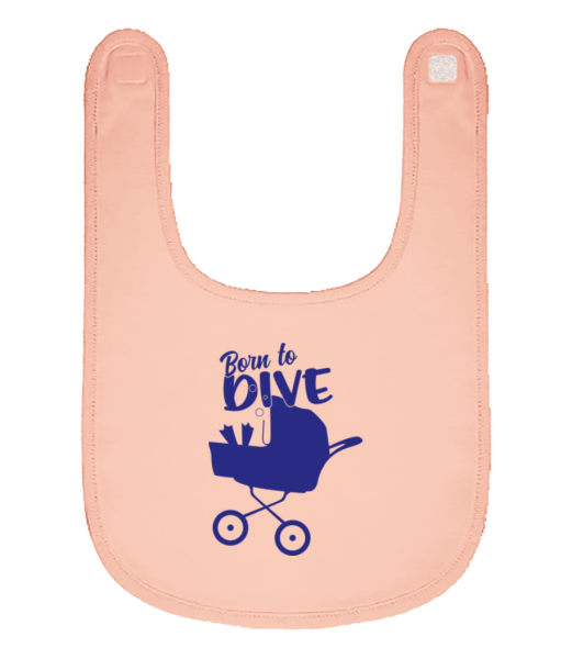 Born To Dive - Organic Baby Bib - Pink - Front