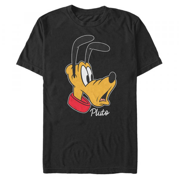 Disney - Mickey Mouse - Pluto Big Face - Men's T-Shirt - Black - Front