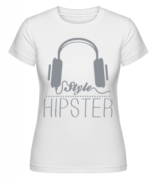 Hipster Headphones -  Shirtinator Women's T-Shirt - White - Front