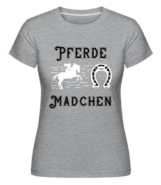 Pferde Mädchen - Shirtinator Frauen T-Shirt - Grau meliert - Vorn