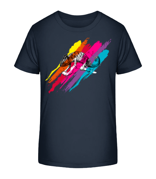 Multicolor Chameleon - Kid's Bio T-Shirt Stanley Stella - Navy - Front