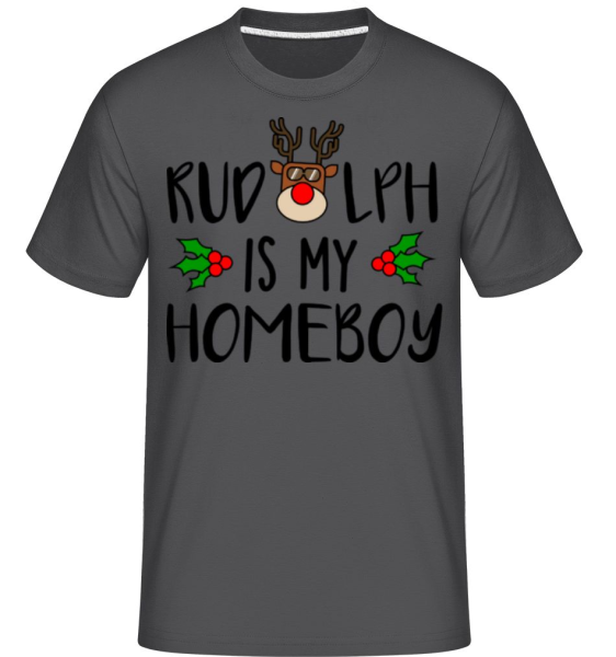 Rudolph Is My Homeboy -  Shirtinator Men's T-Shirt - Anthracite - Front