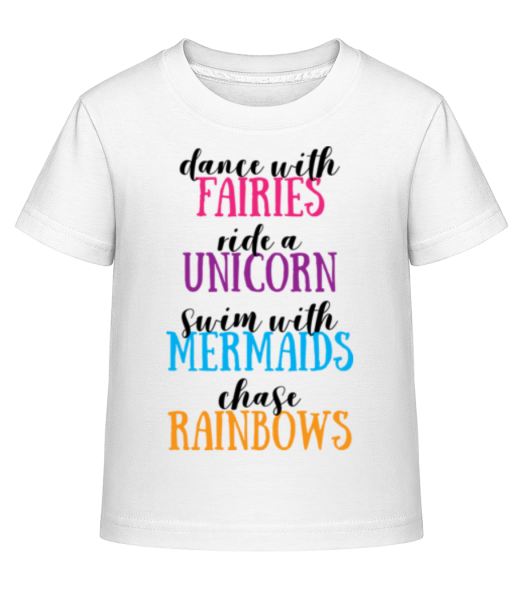 Fairies Unicorns Mermaids And Rainbows Activities - Kid's Shirtinator T-Shirt - White - Front